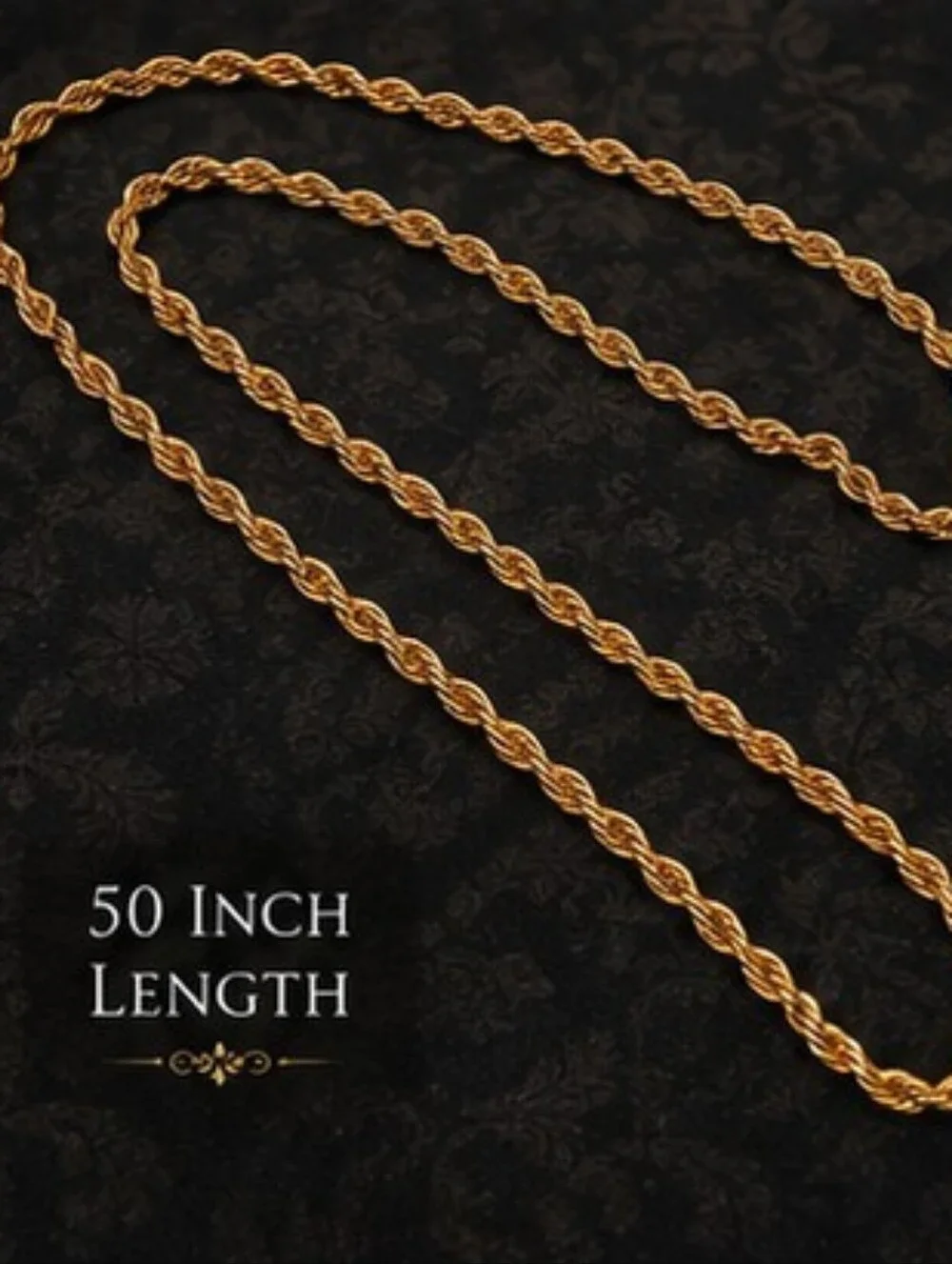 Vintage Napier Signed 50” Gold Tone Rope Chain Long Layering Necklace